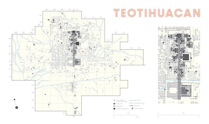 Site map of Teotihuacan Composed by Hilary Olcott.